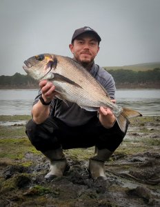 Steve King with a Gilthead Bream of 8lb 5oz 12dr