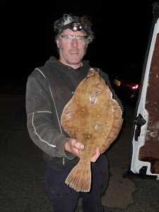Clive Leythorne with a Plaice of 1lb 15oz