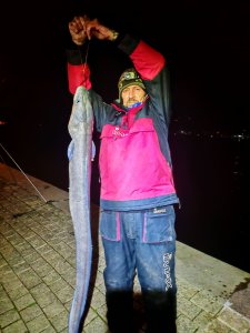 Phil Hoyle with a Conger Eel of 16lb 1oz
