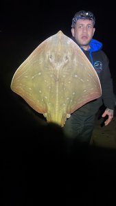 Josh Clark with a Small Eyed Ray of 9lb 9oz