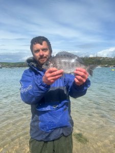 Matthew Parry with a Black Bream of 1lb 5oz