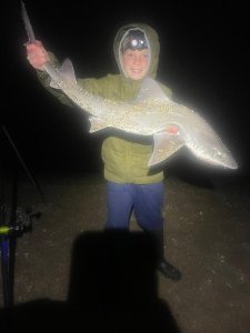 J j Clark with a Smoothhound of 7lb 9oz 4dr
