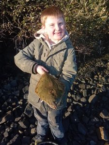 Arthur Leythorne with a Flounder of 1lb 10oz