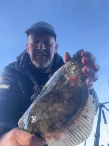 Bill Liddicoat with a Flounder of 1lb 13oz